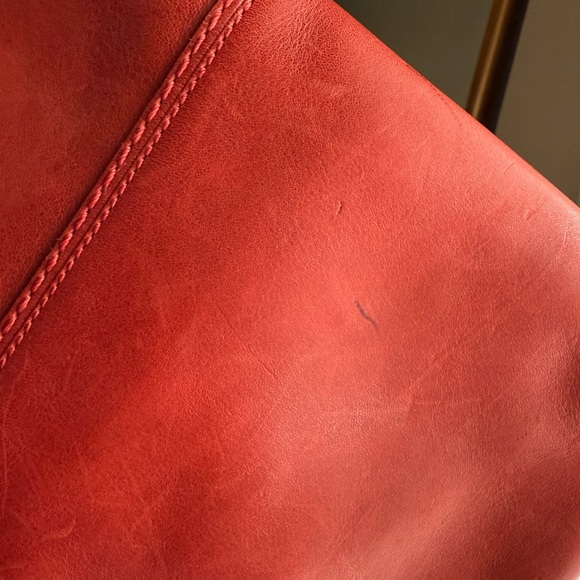 Coach Bleecker Tattersall Red Orange Leather Shoulder Bag - Picture 9 of 9